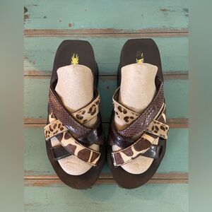 Women’s Volatile Brown Animal Print Sandals/Flip Flops Size 7-1/2 (EUC)